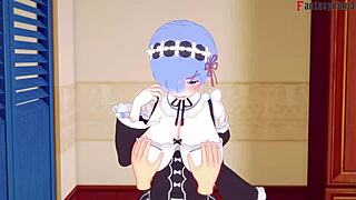 蕾姆女仆POV吸大奶鸡巴猛干