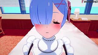 Rem Maid Sucks and Fucks Big Boobs in POV!