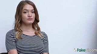 Cute redhead caught stealing faces rough consequences