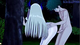 want to see tsuyu asui and mt lady get creampied by izuku midoriya in intense hentai sex?