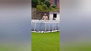 Caught naked by neighbor, so I took her inside for hard pounding!