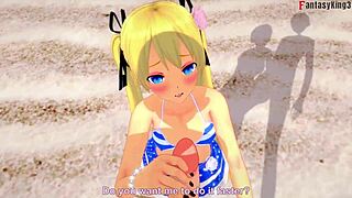 Marie Rose In Bikini Sucking On Beach Fantasy?