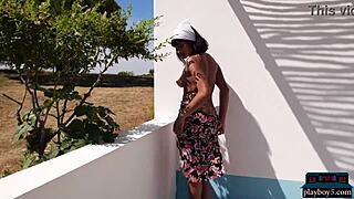 i can’t even, this curvy indian milf angel constance strips naked outdoors for playboy