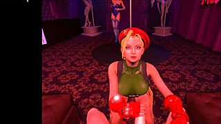 Cammy White Rides Cock in Virtual Reality Game Cosplay
