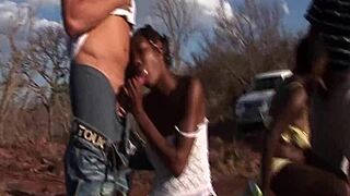 Wild African safari turns into a crazy sex orgy with huge cocks