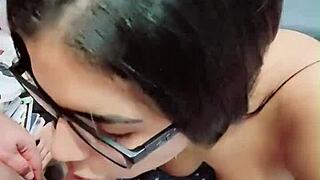 Sheila Ortega kisses her partner in lingerie before sex.