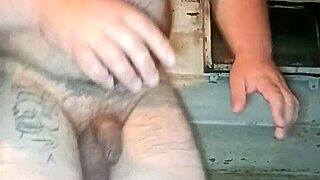 a crazy russian gay guy with a big ass and painted lips tests his anal strength by shoving a whole pack of butter at once