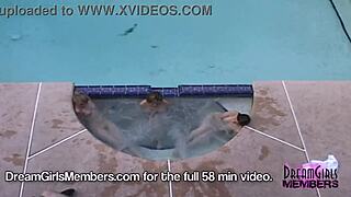 pussy licking and ass toys heat up spring break by the pool