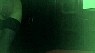 Blonde Cam Girl Strips In Black Stockings!