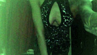 Blonde Cam Girl Strips In Black Stockings!