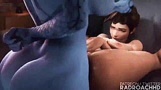 Big tits and big ass get roughed up in this hentai video