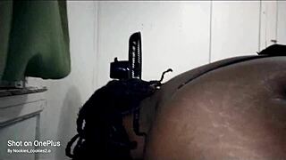 Ebony bbw gets facial from husband while her ass is licked