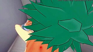 midoriya gives bakugou a sloppy blowjob with cum finish in my hero academia yaoi