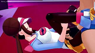 3D animated porn with Mei Rosa on bed training