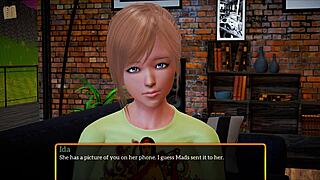 In My New Family 373, a Teen and MILF Explore Their Desires.