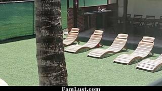 Stepbrother asks stepsis to help with monster cock boner