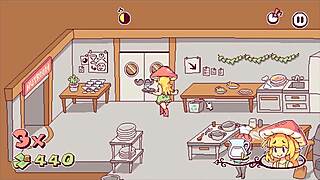 She Says, Watch Me Cum on These Customers' Tits in Futanari Game.