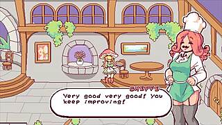 She Says, Watch Me Cum on These Customers' Tits in Futanari Game.