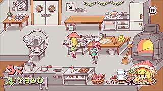 She Says, Watch Me Cum on These Customers' Tits in Futanari Game.