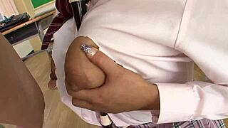 Japanese student Candy gets naughty in uncensored classroom tutorial