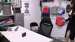 officer bangs sporty big tit wife in office, whoa!