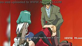 Step-sisters on a leash in a cartoon hentai video