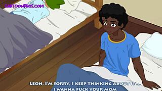 Young British black and booty loving mom in cartoon action