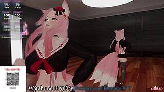 Steamy hentai featuring a squirting catgirl's wild anal escapade