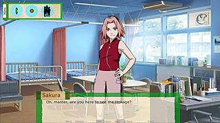 ninja slut with big tits gives handjob in jikage