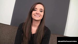 Girl next door Gia Paige rides hard cock in tight asshole for cumshot