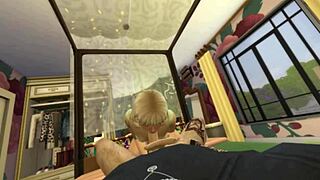 Alternative couple’s homemade porn with a cartoon POV and a money shot
