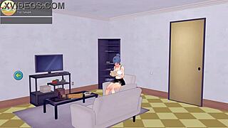 Watch the tutor suck cock in this hot game scene