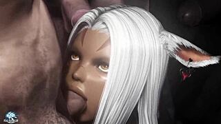 3D animated catgirl from FFXIV gets fucked in Limsa Lominsa