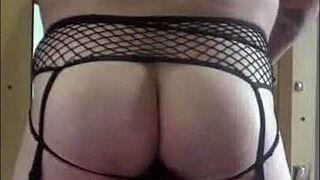 Bisexual crossdresser enjoys anal insertion with dildo