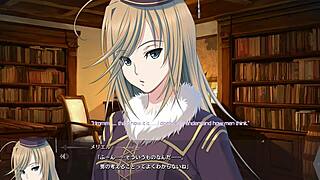 The first scene of Dungeon of Regalias with character 7 and subtitles