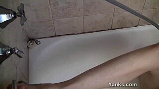A Brunette MILF named Sunshine has a naughty bubble bath and gets an orgasm with a happy ending