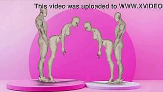 twins in the cartoon are fucking the girls in this anime hentai story