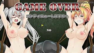 Cute blonde girl seduces soldiers in hentai battle