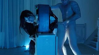 Beautiful cosplay of Sadako with a big ass stuck in the TV screen