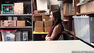 Jade Amber stripped for a blowjob at the shop