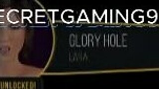 Busty Lara Croft Sucks BBC at Glory Hole