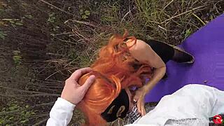 Kitty Sucks Dick Stranger Doggy Outdoor