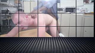 interracial gay duo goes bareback with hardcore oral in steamy office encounter