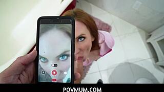 Sophia Locke, the curvy redhead milf, gives a blowjob in her POV video for fans.