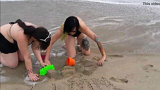 Lovely Ladies Pose on Beach