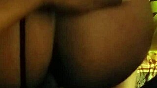 Slow stroking ebony couple in hotel quickie to orgasm