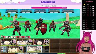 Vtuber Lewdneko Plays Evenicle Part 18 with Huge Tits