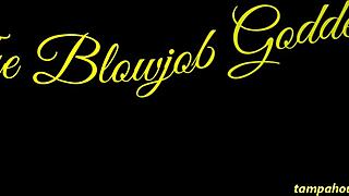 the blowjob goddess with shaved pussy and pierced nipples