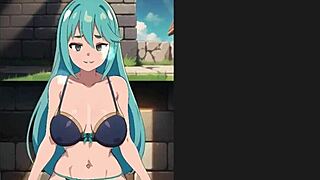 konosuba aqua in standing sex creampie pov 😘