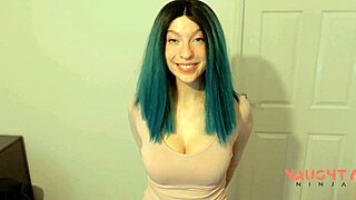 Curvy Step-Sister with Blue Eyes and Big Tits Learns Self Defence is Useless Against Big Cock in Doggystyle Fucking.